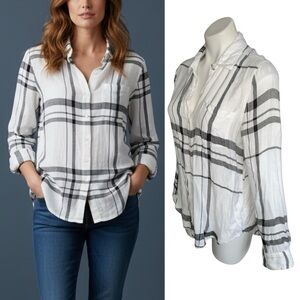 Lucky Brand Plaid Lightweight Flannel Button Down Shirt